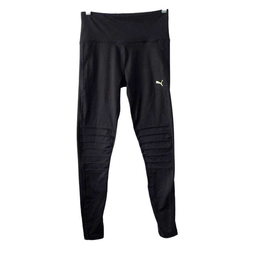 Puma Moto High-Waisted Leggings | Black Gold | Size Small